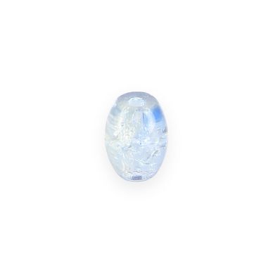 Perle en verre grise transparente - 8,3 x 11,4 mm