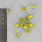 Perle en verre intérieur fleuri jaune - 9,6 x 15 mm