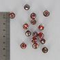 Perle en verre ronde fleuri rouge - 9,6 x 10,5 mm