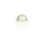 Perle en verre ovale gris - blanc - 21 x 25 mm