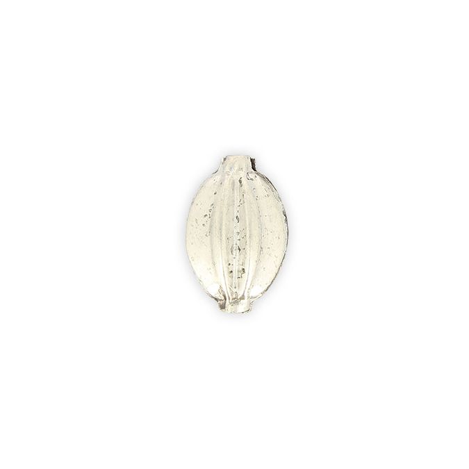 Perle en métal ovale allongée noyau argent - 24,5 x 16 mm