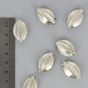 Perle en métal ovale allongée noyau argent - 24,5 x 16 mm