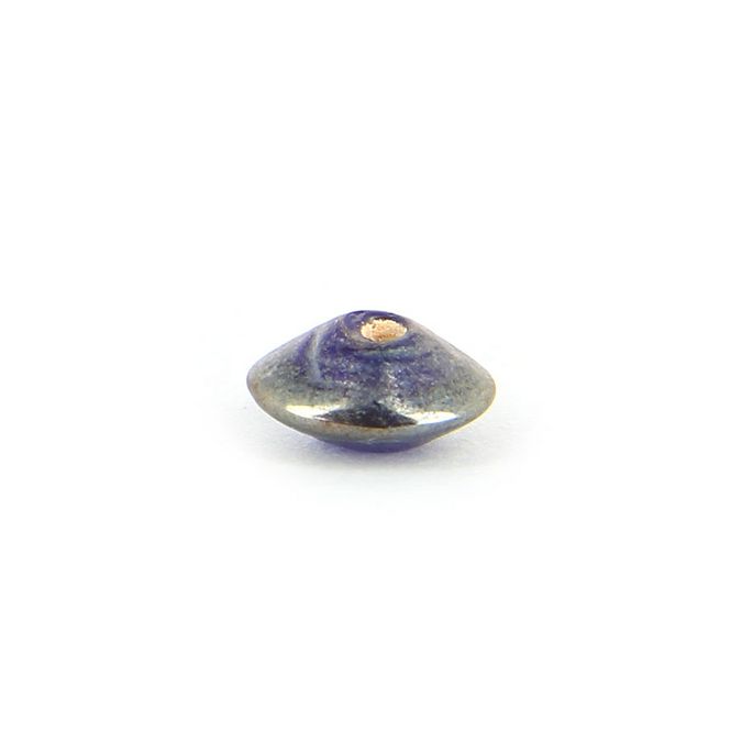 Perle en verre toupie grise - 9 mm