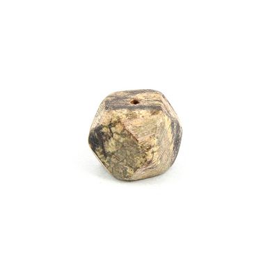 Perle en pierre cube marbré beige - noir 11,5 x 11,5 mm