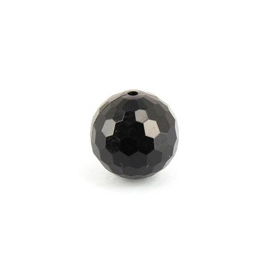 Perle ronde synthétique à facettes noire - 20 mm