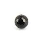 Perle ronde synthétique à facettes noire - 20 mm