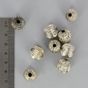 Perle en métal ronde striée argent - 15,2mm