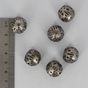 Perle en métal ronde ajourée argent vieilli - 17 mm