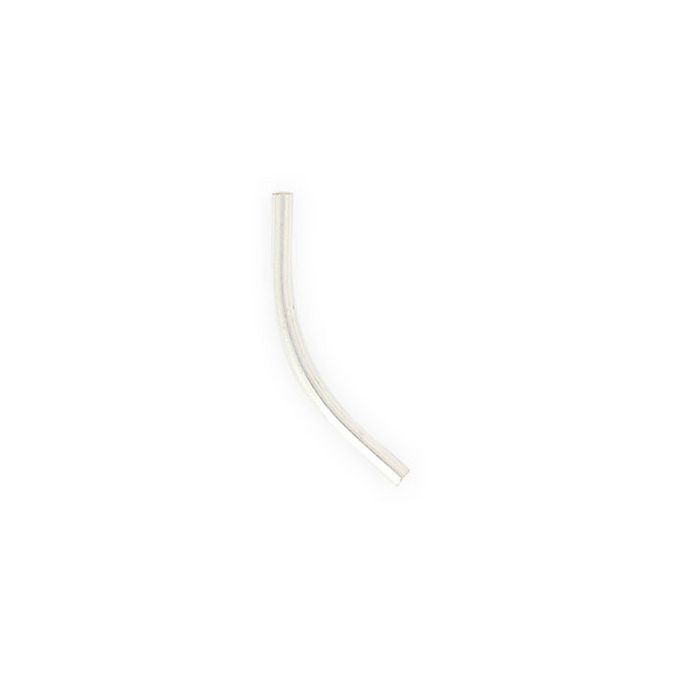 Perle en métal tube courbé argent - 39 x 2 mm