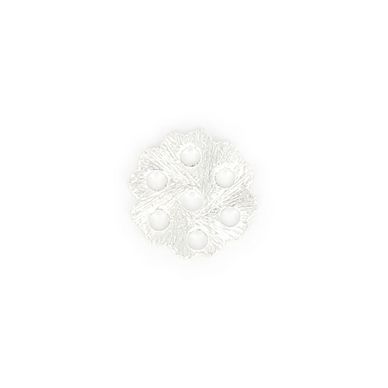Perle en métal pétale fleurs 7 trous argent brillant - 12 x 12 mm