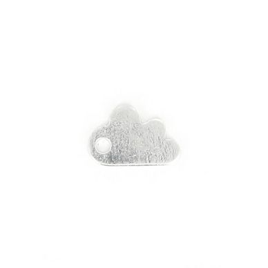 Estampe en métal nuage argent brillant - 12 x 8 mm