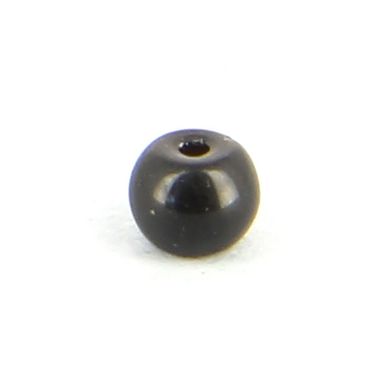 Perle en verre ronde noir - 4 mm