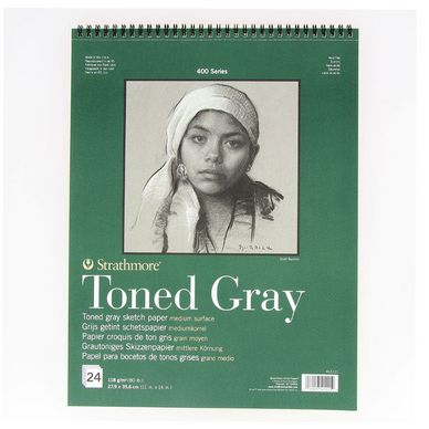 Bloc de papier teinté gris Toned Gray 27,9 x 35,6 cm