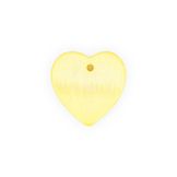 Sequin plat en nacre coeur jaune - 16 mm