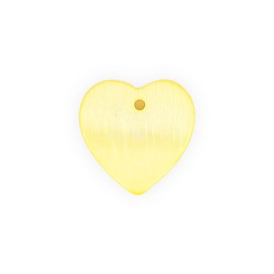 Sequin plat en nacre coeur jaune - 16 mm