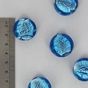 Mélange de perles palet verre différentes tailles bleu cæruléum intérieur marbré - 15 mm
