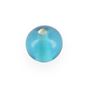 Perle en verre ronde bleu turquoise - transparent - 4 mm