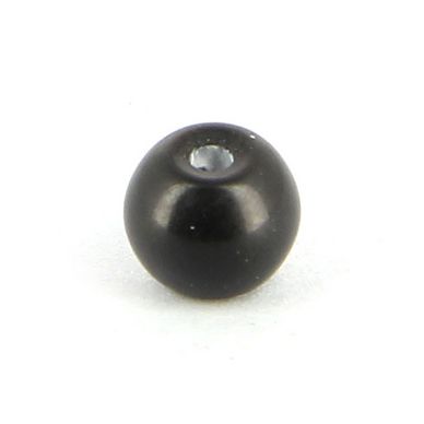 Perle en verre ronde noire - 6 mm