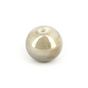 Perle en verre ronde opaque nacrée gris - or - 10 mm