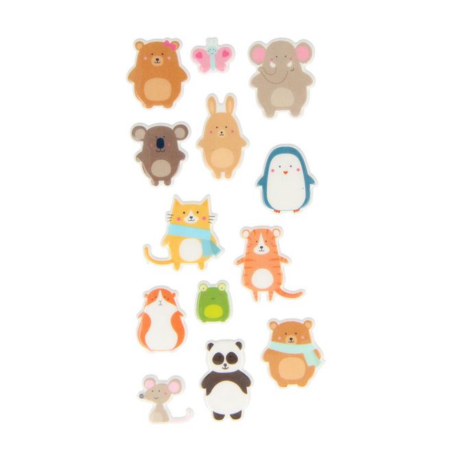 Stickers Puffies Adorable Animaux x 13 pcs