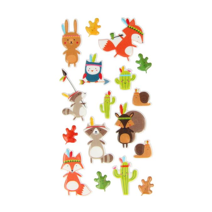Stickers Puffies Totem Personnages x 17 pcs