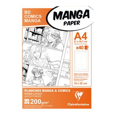 Papier Manga BD Comic A4 - 40 Fles - 200 g/m² Grille divisée
