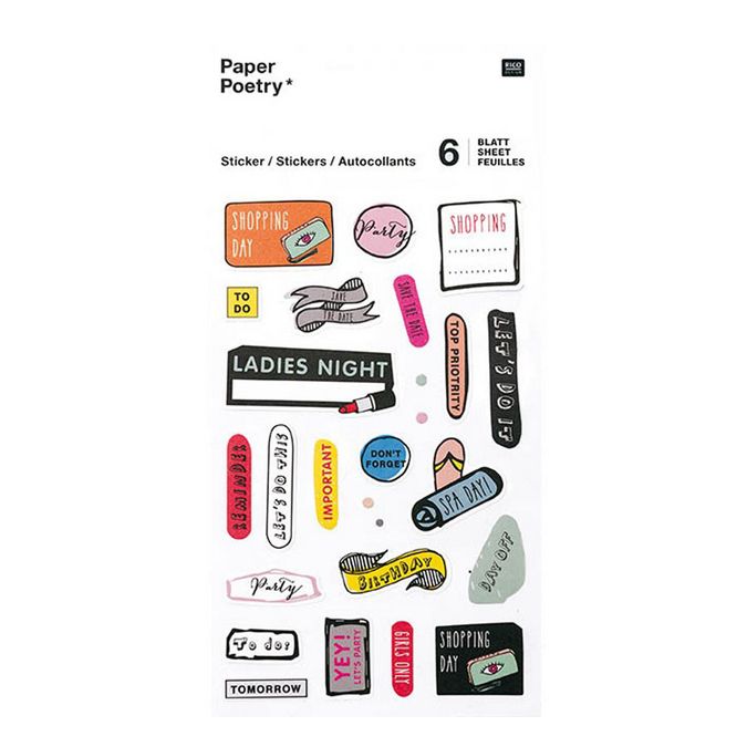 Stickers pour agenda Magical Summer Organisation x 6 planches