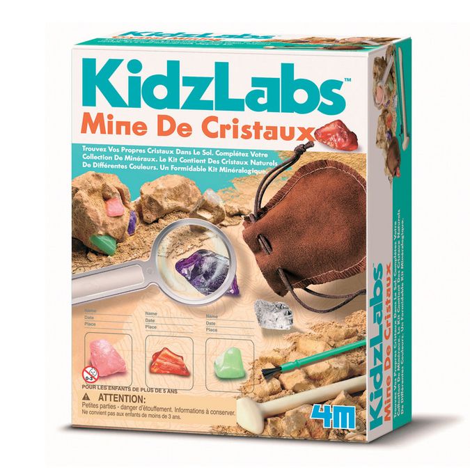 Coffret scientifique Kidzlabs Kit de la mine de cristaux