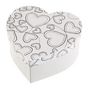 Boîte cœurs en papier mâché Doodle Art 15 x 15 x 7 cm