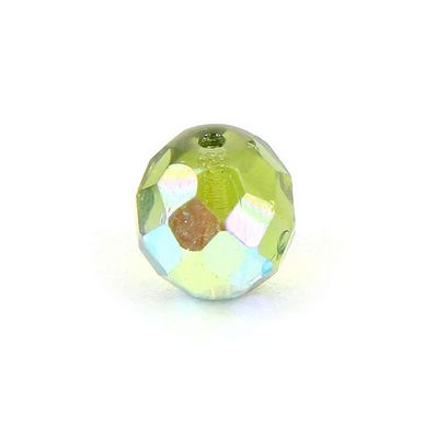 Perle en verre de Bohême ovale à facettes transparente - 9 x 10 mm