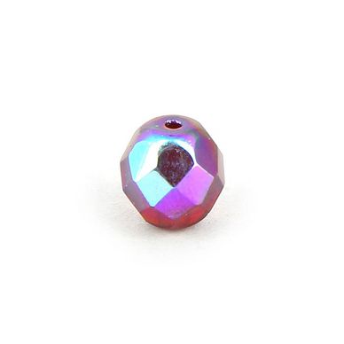 Perle en verre de Bohême ovale à facettes - 7 x 8 mm