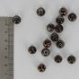 Perle en verre ronde rayée cuivre - 10 mm