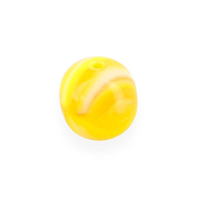 Perle en verre ronde bicolore - 10 mm