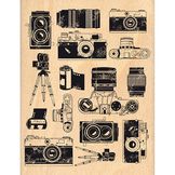 Tampon bois Instants selfie Fond photographique 10 x 13 cm