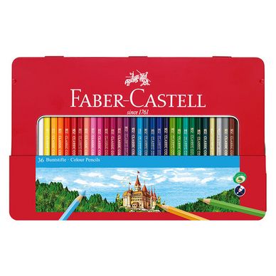 Crayon de couleur Boite Métal Château 36 pièces