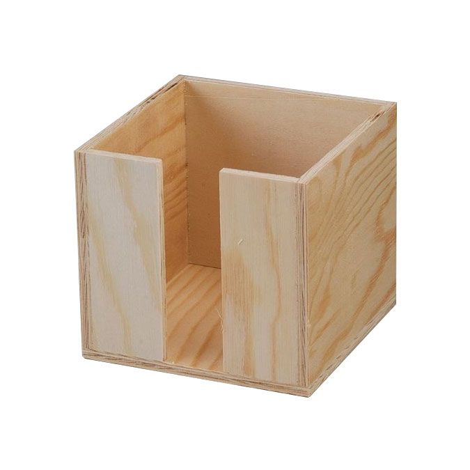 Support à bloc note en bois 11 x 11 x 10 cm