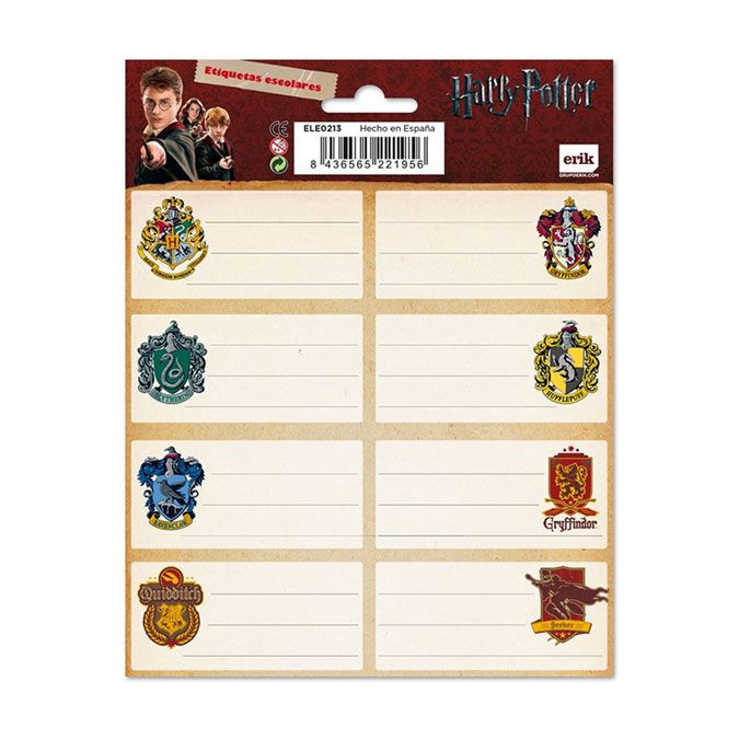 Étiquettes scolaires Harry Potter x 16 pcs