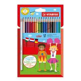 Crayons de couleurs Stabilo pochette de 18 couleurs