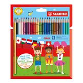 Crayons de couleurs Stabilo pochette de 24 couleurs