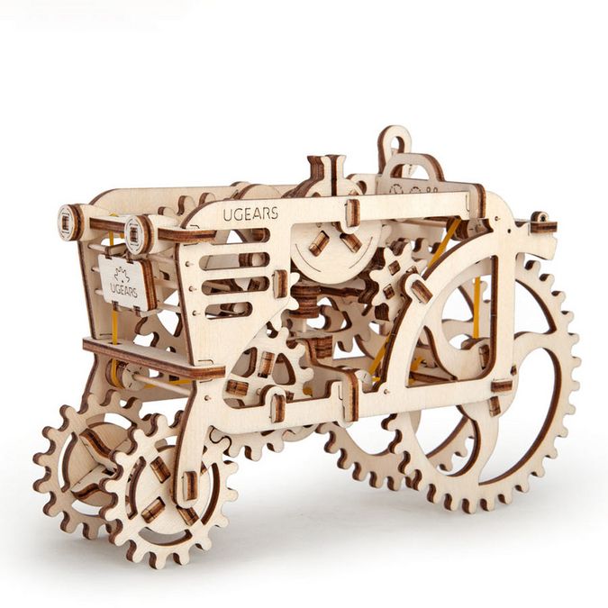 Puzzle mécanique en bois Tracteur