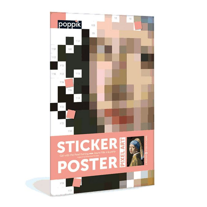 Œuvre d'art en stickers 53 x 68 cm La jeune fille à la perle 2700 stickers