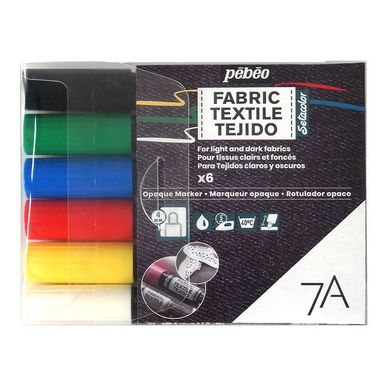 Marqueur textile Opaque 7A Set de base 6 couleurs
