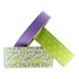 Ruban adhésif décoratif Fleurs - Chevrons - Uni Violet & vert 5 m 3 pcs