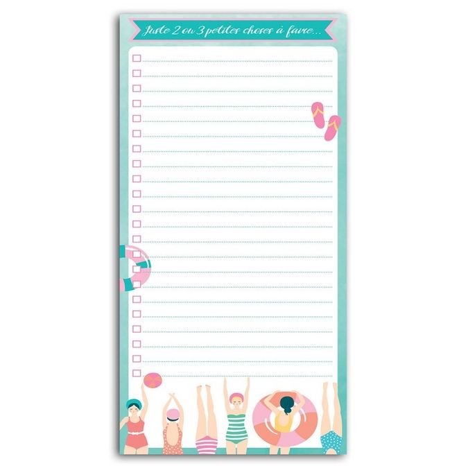 Bloc-notes To Do list Baigneuses 8 x 18,5 cm 100 pages