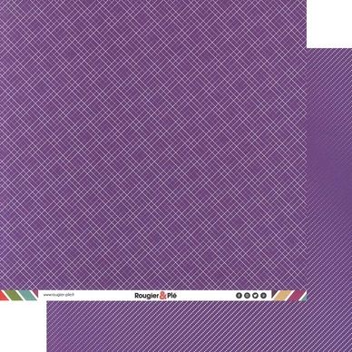 Papier scrapbooking 30,5 x 30,5 cm Violet / Géométrique