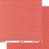 Papier scrapbooking 30,5 x 30,5 cm Rouge / Chevrons
