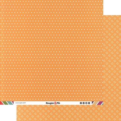 Papier scrapbooking 30,5 x 30,5 cm Orange / Pois & Étoiles