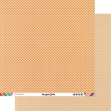 Papier scrapbooking 30,5 x 30,5 cm Orange / Géométrique