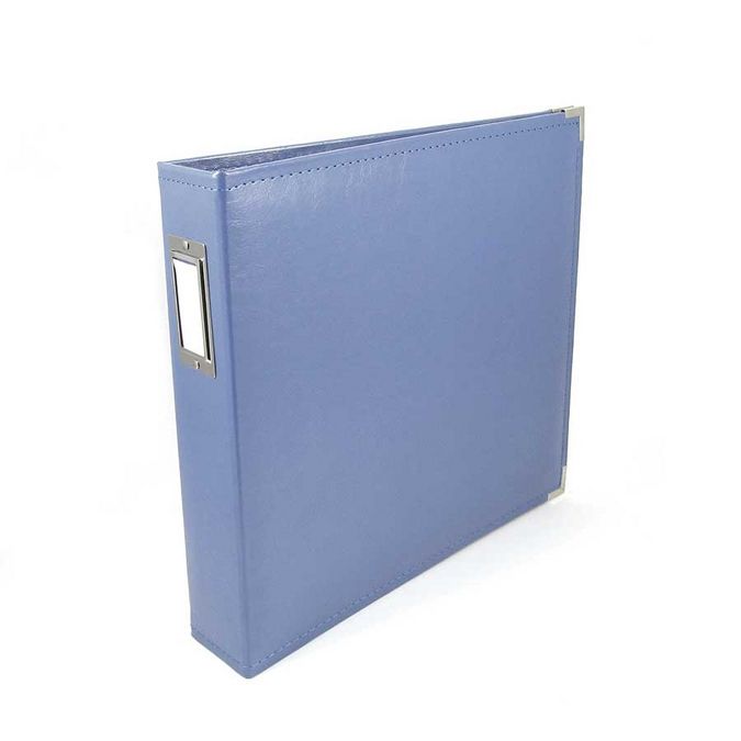 Classeur pour scrapbooking 30 x 30 cm simili cuir Bleu