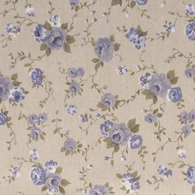 Coupon de coton Fleurs bleues 30 x 90 cm